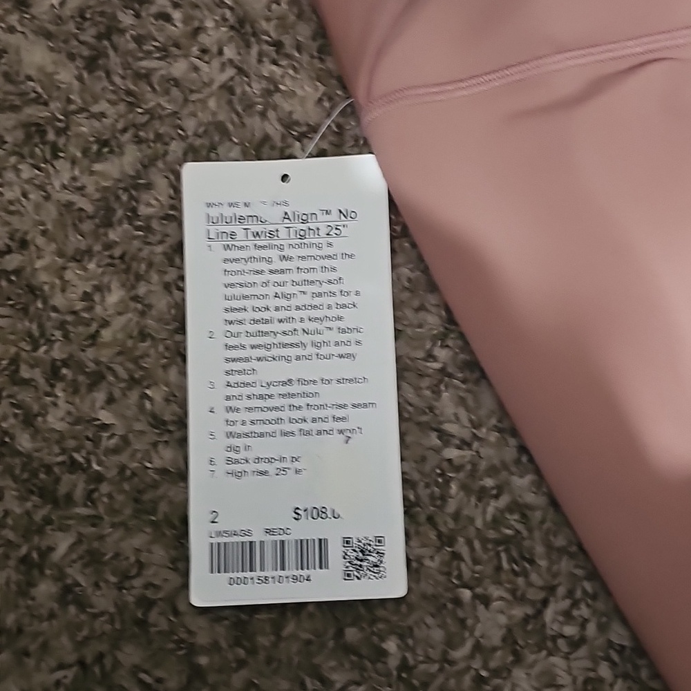 Lululemon Align No Line Twist Tight 25". Sz 2 High Rise! Red Clay - Picture 5 of 11